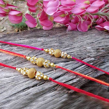 Load image into Gallery viewer, Chic Handcrafted Stone Beaded Rakhi Set of 3