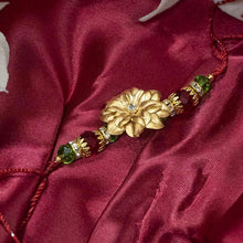 Load image into Gallery viewer, Beautiful Fleur 24K Gold Foil Rakhi