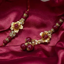 Load image into Gallery viewer, 24K Gold Foil Floral Bhaiya Bhabhi Rakhi-Set Of 2