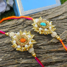 Load image into Gallery viewer, Chic Embroided Gota Patti Rakhi Set of 2