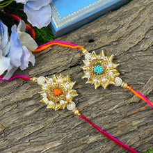 Load image into Gallery viewer, Chic Embroided Gota Patti Rakhi Set of 2