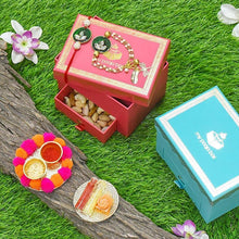 Load image into Gallery viewer, Bejewelled Green Bhaiya Bhabhi Rakhi Box