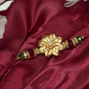 Beautiful Fleur 24K Gold Foil Rakhi