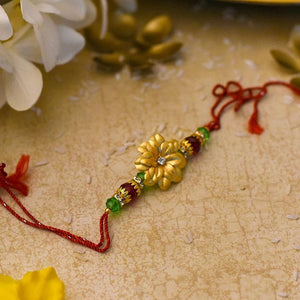 Beautiful Fleur 24K Gold Foil Rakhi