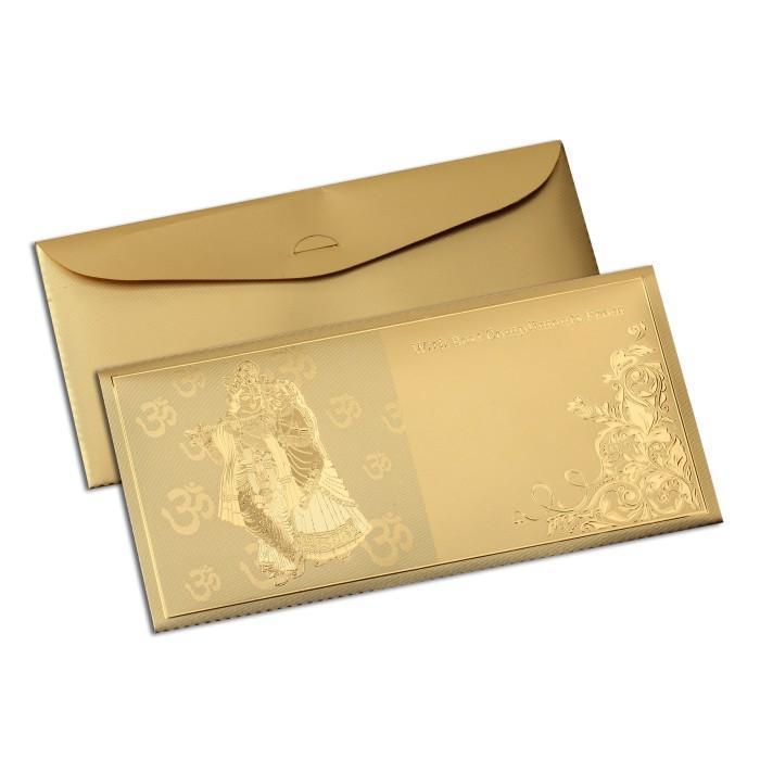 24K Gold Foil Radha Krishna Sagan Envelope (Set of 12)